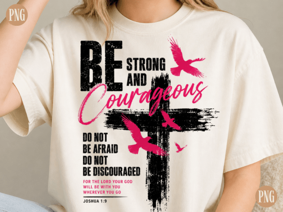 Be Strong and Courageous Christian PNG