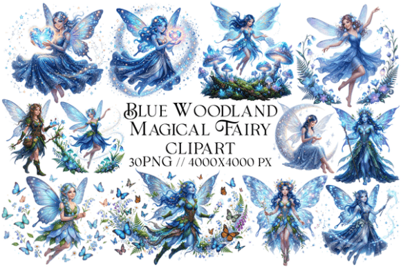 Blue Woodland Magical Fairy Clipart: A Designer's Enchanted Toolkit