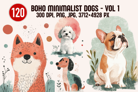 Boho Minimalist Dogs – Vol 1: Fresh Vector Charm