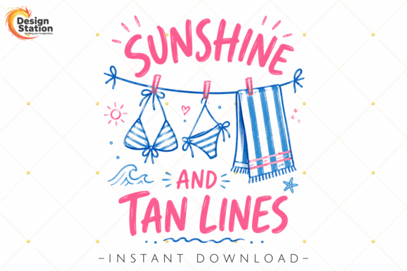 Celebrate Sunny Beach Days with Sunshine and Tan Lines PNG