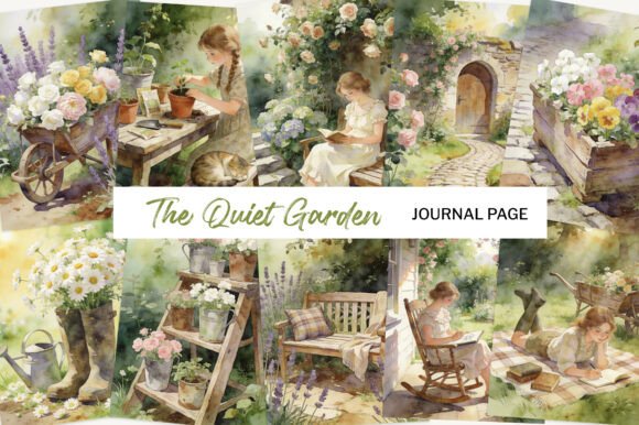 Embrace the Charm of The Quiet Garden Junk Journal Pages