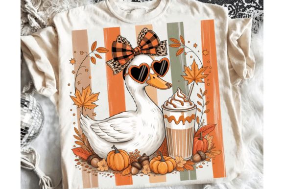 Embrace the Coquette Autumn Aesthetic with Preppy Fall Goose PNG