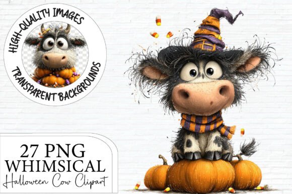Spooky Meets Adorable: Unleashing Whimsical Halloween Cow Clipart