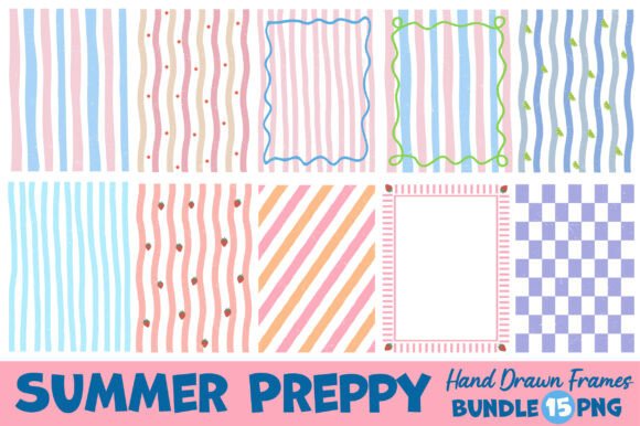 Summer Preppy Hand Drawn Frames: A Designer's Toolkit