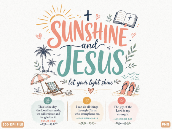 Sunshine and Jesus Christian PNG: Radiant Design for Faith-Based Projects