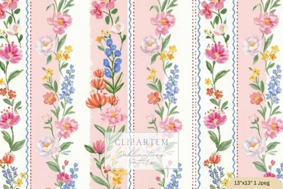 Vintage Floral Stripe Seamless Pattern: A Garden in Repeat