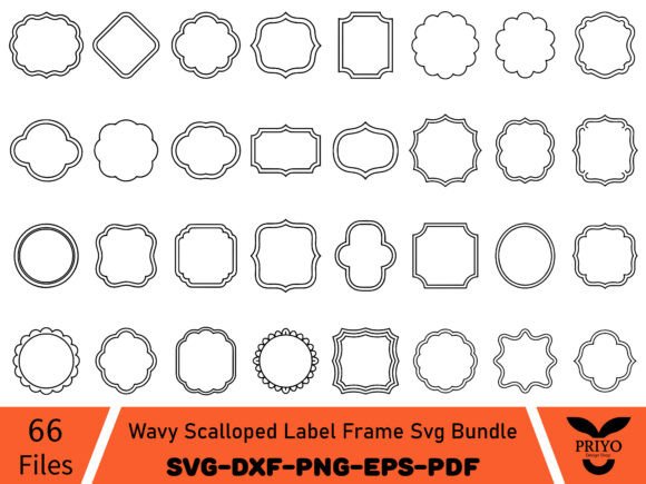 Wavy Scalloped Label Frame Svg Bundle: Elevate Your Design Projects